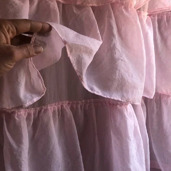 Pink Ruffle Shower Curtain